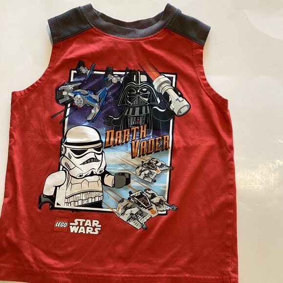 2 Boys T Shirts Short Sleeve + Sleeveless Super Mario Lego Star Wars 6 Years - Picture 5 of 7